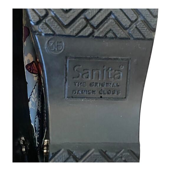 Sanita Professional Clogs EU size 35 US 4 Blue Leather Butterfly Floral Work - Picture 13 of 16